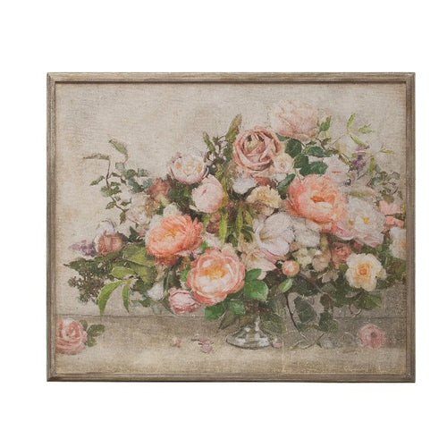 Wood Framed Floral Wall Art