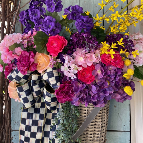 Basket of Blooms - Summer Door Wreath