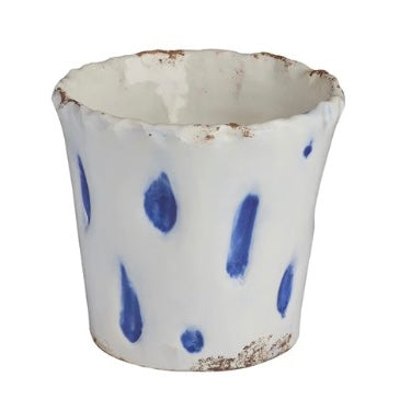 Aegean Cachepot With Blue Dots