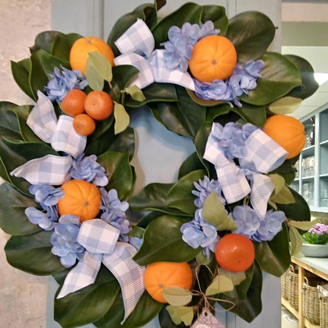 Orange & Magnolia - Summer Door Wreath