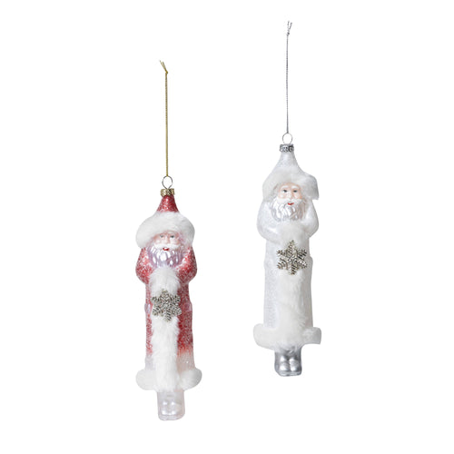 Father Christmas Glass Ornament